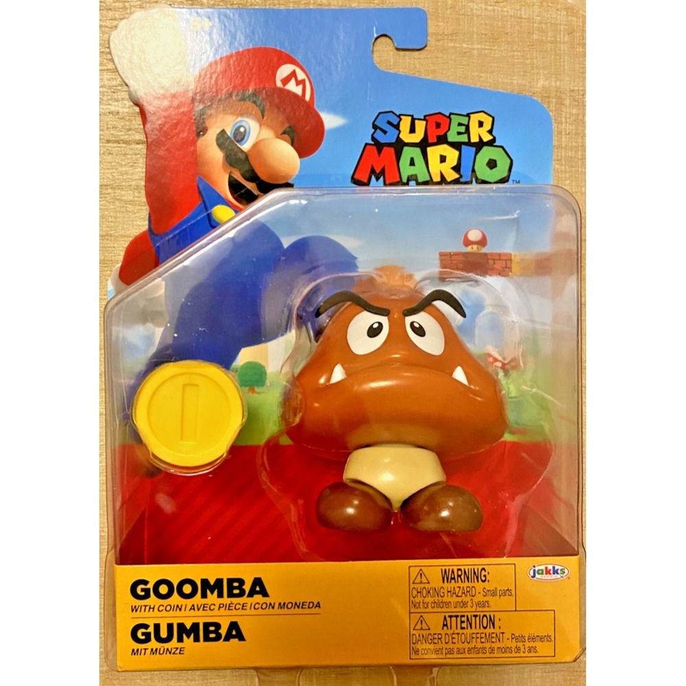 GOOMBA Super Mario Jakks Pacific 4"‎ Figure With Coin